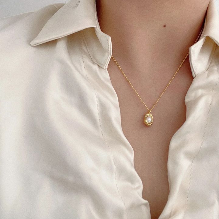 PONYKISS%20Real%20925%20Sterling%20Silver%20Pearl%20Irregular%20Geometry%20Choker%20Necklace%20For%20Women%20Classic%20Fine%20Jewelry%20Minimalist%20Accessories%20-%20Image%202