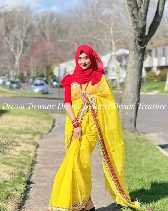 Boshonto%20Special%20Yellow%20Red%20Half%20Silk%20Khes%20Plus%20Saree%20for%20Women%20-%20Elevate%20Occasion%20with%20Elegant%20Party%20and%20Occasional%20Wear%20-%20Image%203