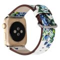 For Apple Watch Ultra 49mm&Watch Ultra 2 49mm / Series 9&8&7 45mm / SE 3&SE 2&6&SE&5&4 44mm / 3&2&1 42mm Fashion Pastoralism Style Little Floral Pattern Women Watch Leather Watch Band. 