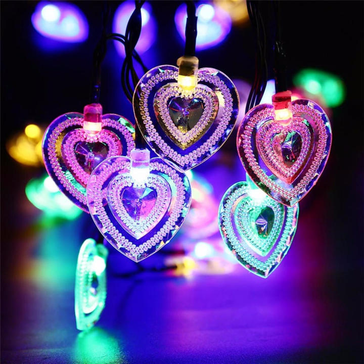Solar 8-mode 20LED heart-shaped decorative light
