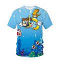 2023 New 3d Animated Super Mario Print Children Adult Same T-Shirt Popular Clothing Casual T-Shirt Breathable Summer Top.