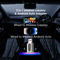 Aluminum CarPlay Adapter Box - Wired to Wireless, Android Auto 2-In-1 Vehicle Connectivity. 