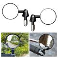 1 Pair Wide Angle Round High Clear Glass Adjustable Motorcycle Handlebar Mirror Handlebar Flat Convex Rearview Mirror Scooter Ac.
