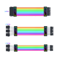 LOVING COOL PSU Extension Cable ARGB Strimer Plus ATX 24Pin PCI-E 16Pin Soft Silicone Bendable 5V 3Pin ARGB Sync PC Cable. 