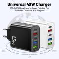 65W USB-C Wall Charger PD15W 5V/3.1A 5 Port Cube Power Plug Adapter Multi-port Mobile Phone Chargers For Samsung iPhone 14.