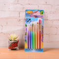6 Colored Plastic Pole Kids Paint Brushes Baby Brush Set Gouache Watercolor Oil Brush Set. 