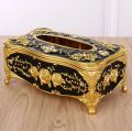 🌹 European Style Tissue Box Holder – Retro Acrylic / Metal Napkin Holder 🎁 Home, Office, Kitchen & Bathroom Decoration | Premium Quality Facial / Toilet Paper Storage.