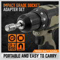 6Pcs 6'' & 3'' Impact Grade Socket Adapter Set 1/4'' 3/8'' 1/2'' Drive 1/4'' Hex Shank.