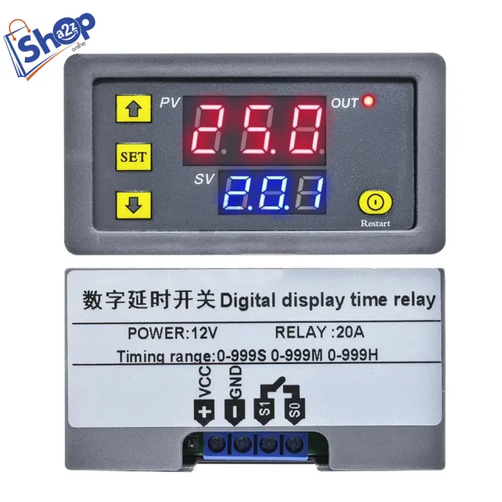 12V 110V 220V Dual LED Display Digital Time Delay Relay Module Timing ...