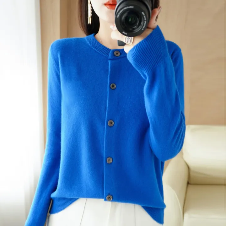New%20Chic%20Autumn%20Winter%20Women%E2%80%98s%20O-neck%20Cashmere%20Cardigan%20Sweater%20Solid%20Cashmere%20Knitted%20Female%20Cardigan%20-%20Image%204