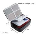 File Pocket Holder,Oxford Document Storage Bag with Code Lock (Black).