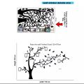 home interior decor photo frame set picture tree 3d Wall sticker large multicolor.