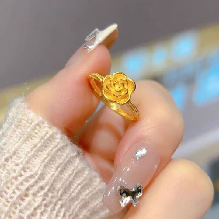 Rose Flower Rings For Women Romantic Flower Finger Couple Ring Wedding Jewelry Brave