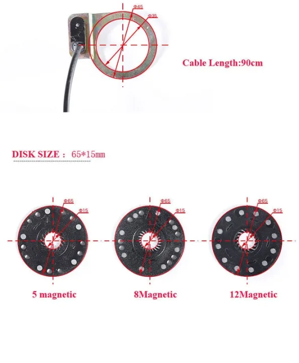 Electric%20Bicycle%20Ebike%20power%20Pedal%20Assist%20assistant%20Sensor%20PAS%20system%205/8/12%20Magnet%20Speed%20Sensor-8%20magnetic%2035cm%20-%20Image%203