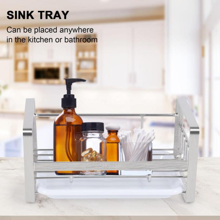 Sponge Holder, Sponge and Soap Holder for Sink, 304 Stainless Steel