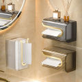 【Hot ticket】 Luxury Tissue Box Wall-Mounted Transparent Tissue Box Table Napkin Holde.