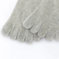 5Pairs Solid Superior Cotton Men Socks Five Fingers Sweat-absorbed Sock Seamelss Breathable Sock Split Toe Sports Mid Tube Socks.
