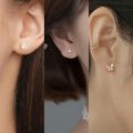 Fashion Gold Color Butterfly Tragus Piercings for The Ear Helix Stud Earrings for Women Tibetan Charm Ear Bone Piercing Jewelry. 