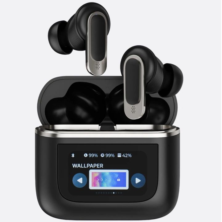 V8 New s ANC Wireless Earphones Color LED Screen TWS Earbuds Touch Noise Reduction Waterproof Sports Bluetooth Headset