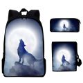 3D Animal Lion Wolf Backpack Boys Girls Waterproof Casual Backpack Streetwear Teenagers Laptop Backpack Bags.