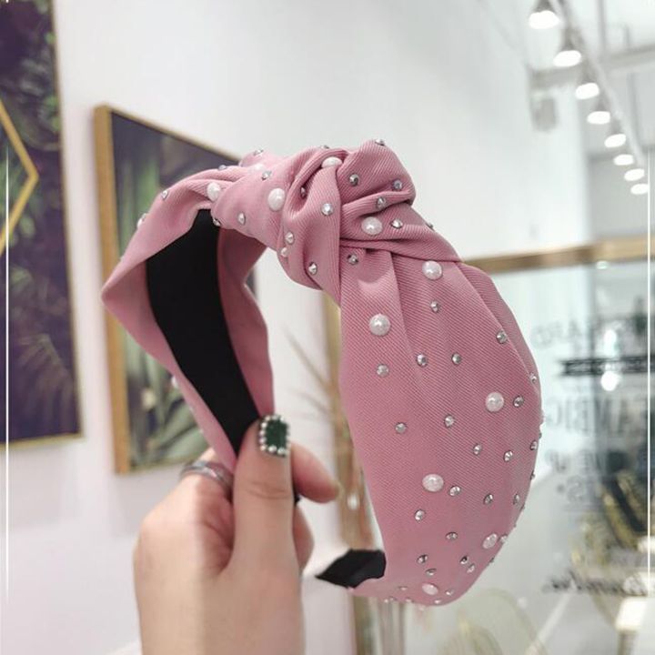 New%20Fashion%20Girls%20Headband%20Handmade%20Shining%20Pearls%20Rhinestone%20Ornament%20Hairband%20Women%20Middle%20Knot%20Turban%20Hair%20Accessories%20-%20Image%206