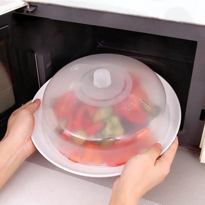 MICROWAVE%20FOOD%20COVER%20/%20Plate%20Cover%20Splatter%20Guard%20Non%20Stick%20Plastic%20Clear%20Dish%20Lid%20-%20Image%202