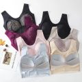 No Steel Ring Large Size Bra Female Beauty Back Gathers Hot Lace Underwear Wrap Chest Sports Shockproof Vest.