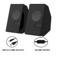 D7 Multimedia Speaker with 3.5 Aux Connectivity - USB Powered and Volume Control Laptop/Desktop Speaker - White, 2.0 Channel. 