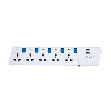 BLAZE Safe 5 Point Multiplug Extension Cord 5skt Port Multi Plug Socket
