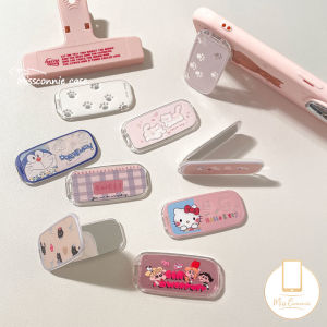 Bilashmart Creative Cute Puppy Folding Makeup Mirror Phone Stand Fashion Bow Butterfly Universal Bracket Cartoon Super Girl Graffiti Trendy Brand Doraemon Hello Kitty Stand Holder