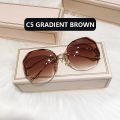 3pcs/set Rimless Sunglasses Women Metal Female Vintage Ladies Stylish Design Oversized Square Sun Glasses UV400. 