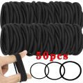 50pcs Black Hair Rubber Bands Women Girls Hair Tie Elastics Hairbands Ponytail Holders Hair Ties Seamless Elastic Hair Bands. 