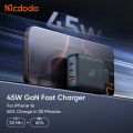 Mcdodo CH-4860 45W 3-Port Fast Charger EU Plug Three Output Ports 2 USB‑C and 1 USB‑A Port Wall Charger - Gearjet. 