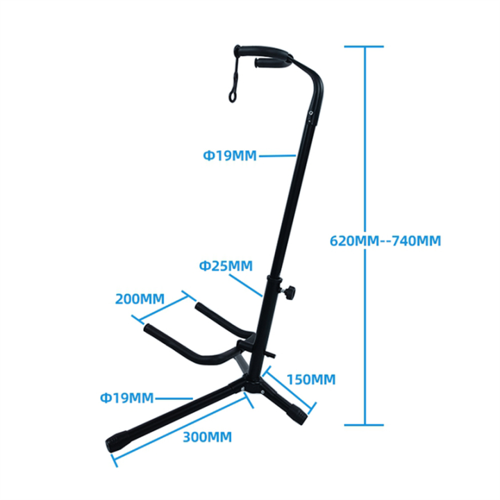 Metal%20Floor%20Guitar%20Stand%20with%20Tripod%20Holder%20for%20Acoustic%20Electric%20Guitar,%20Guitar%20Accessories%20-%20Image%208