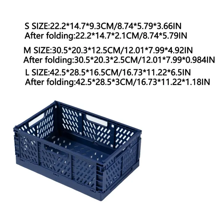 Practical%20Collapsible%20Foldable%20Storage%20Crate%20Stackable%20Drawer%20Organizer%20Case%20Plastic%20S/M/L%20Storage%20Baskets%20Kitchen%20-%20Image%202
