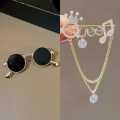 Two pcs Combo - ( Unique Queen ,Sunglass ) brooch in Halloween crown Women's brooches party pins Badge for girls Light proof - Hijab Pin - Hijab Pin. 