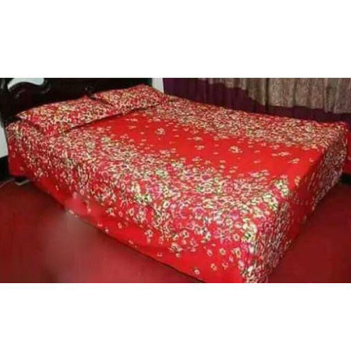 Cotton King Size Bedsheet  - 3pcs - Multicolor Talha Enterprise (Sky)