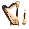 Mini Musical Instrument Ornament, Painted Surface Mini Harp Model with a Beautiful Black Gift Box for Decorative Purposes. 