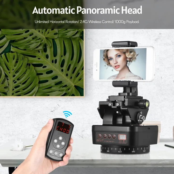 ZIFON%20YT-1000%202.4G%20Wireless%20Control%20Automatic%20Tripod%20Head%20360%20Degree%20Rotatable%20Motorized%20Panoramic%20Head-black%20-%20Image%208