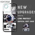 Hontinga for Realme C30 Back Cover New Astronaut Crystal Case Camera Protection Transparent TPU Soft Phone Cover. 