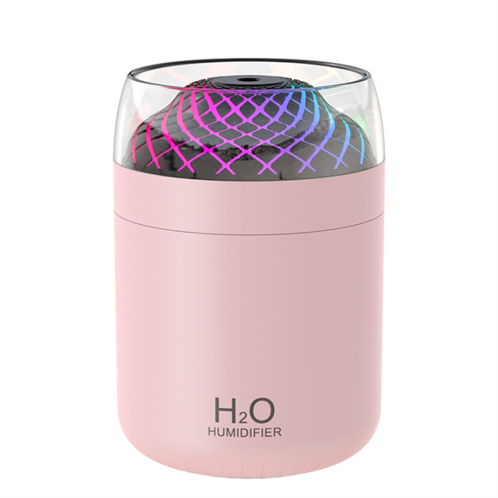 Glass Cup Humidifier Colorful Light Bedside Table Decoration Night Light Usb Large Mist Humidifier Pink