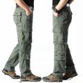 Men's Cargo Pants Mens Pure Cotton Casual Multi Pockets Military Tactical Pants Men Outwear Straight Tall Waist Trousers. 