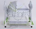 Baby Cradle Bed with Mosquito Net, 2 in 1 Baby Crib, can be Infant Basket, Pink Baby Rocking Bed with 4 lockable wheels. 