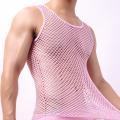 2022Men Vest Undershirt Gay Clothing Mesh Shirt See Through Sheer Sleeveless Men's Tank Top Transparent Shirt incerun майка. 