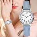 Japan Movement Women Quartz Watch Easy To Read Arabic Numerals Simple Dial PU Leather Strap Lady Candy Color. 