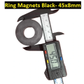 Black Ring Magnets Black- 45x8mm Magnets Multipurpose Permanent Round Ring Magnet Permanent Magnet.