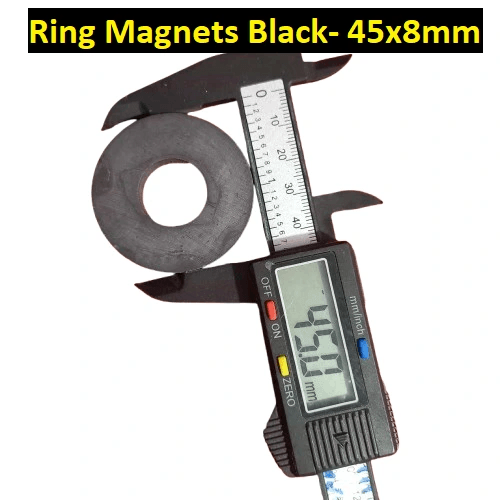 Black Ring Magnets Black- 45x8mm Magnets Multipurpose Permanent Round Ring Magnet Permanent Magnet