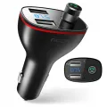 ROCK B300 3.4A bluetooth 4.2 Handsfree Calling FM Transmitter Digital Monitor Dual USB Car Charger. 