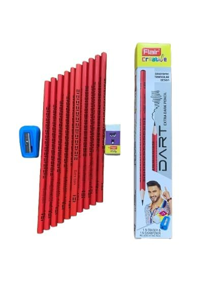 FLAIR%20Creative%20DART%202B%20Graphite%20Pencils%20Pack%20of%2010%20Extra%20Dark%20Lead%20-%20Image%203