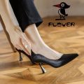 Not Tired Feet Comfortable High Heels Stiletto Heel2023New French Commute Work Professional Black Pointed Toe Soft Leather Pumps.